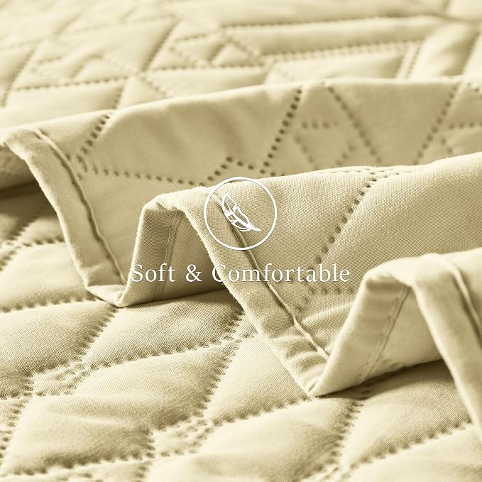 akkialla Twin Size Quilt Bedding Set, Butter Yellow Lightweight Microfiber Soft - Image 6