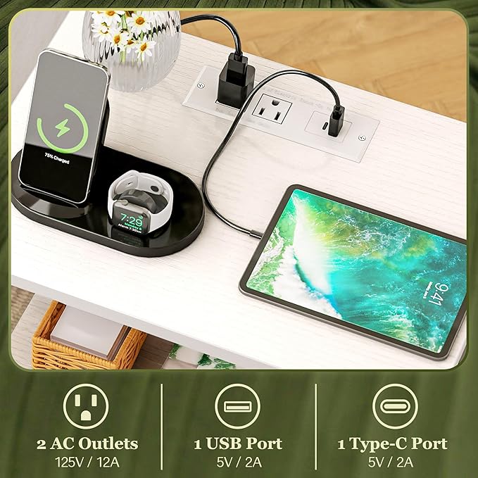 SUPERJARE Nightstand Set of 2 - Image 4