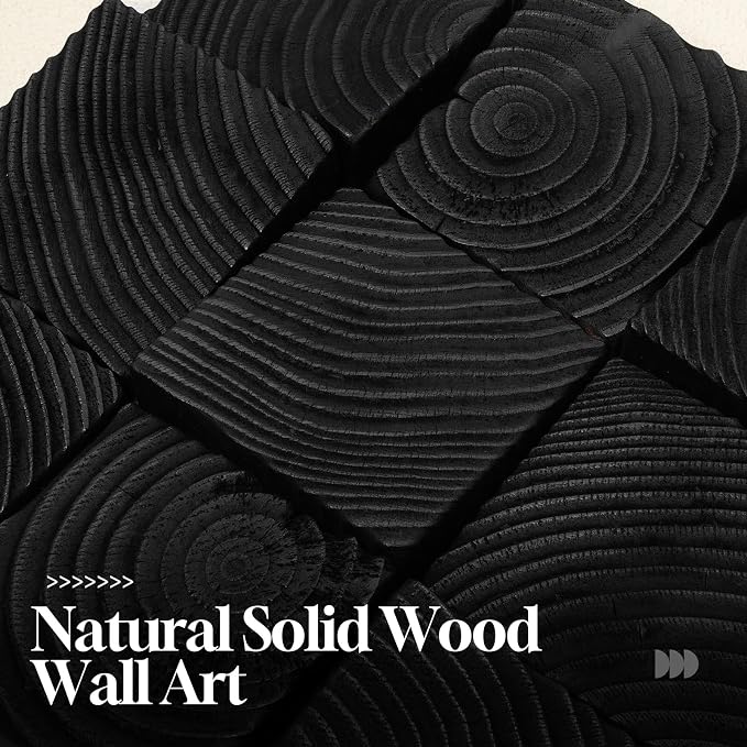 Cuspin Large 3D Wood Textured Wall Art, Abstract Minimalist Geometric Wooden - Image 6