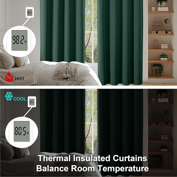 Simplebrand Ava Ever Green Short 36 Inches Blackout Curtain 2 Panels Set - Image 6