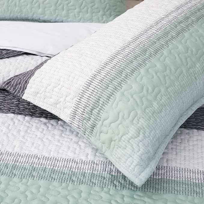 DURLENGEN Quilt Set Queen Size 3Pcs, Soft Microfiber Lightweight Bedspread - Image 7