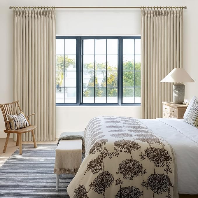Floor to Ceiling Natural Linen Memory Trained Pinch Pleated Curtains 120 Inches - Image 8