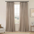 90 Inches Long Pinch Pleated Blackout Dark Flax Curtains by Topfinel