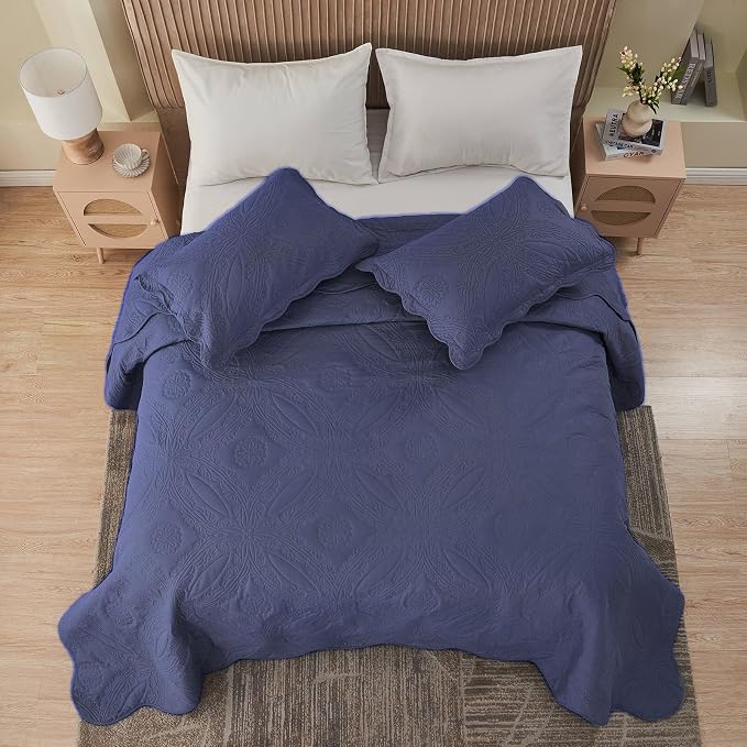 Kingnex King Size Bedspread Soft Lightweight Quilted Coverlet Set 3 Pieces 1 - Image 5