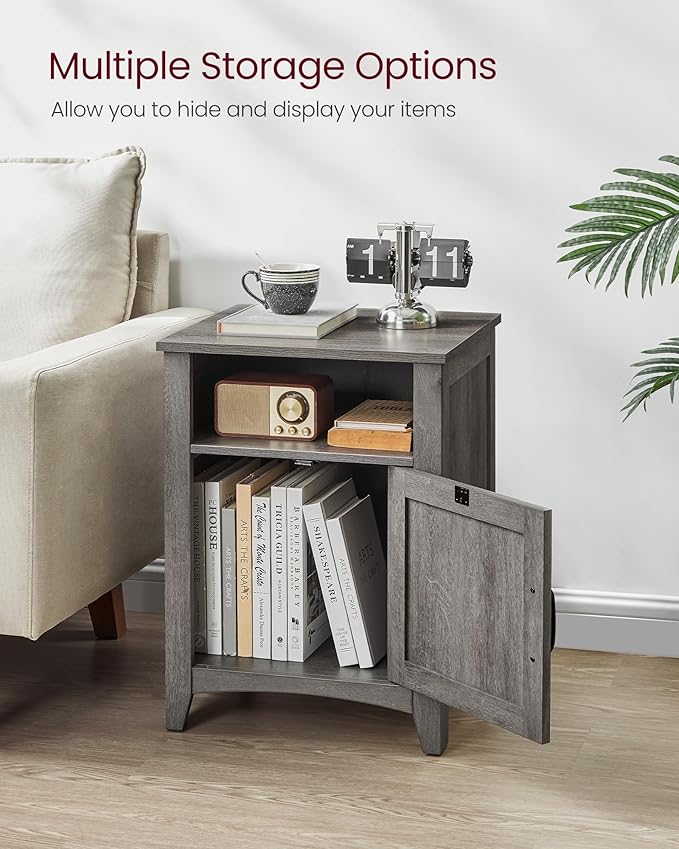 VASAGLE Nightstand Farmhouse Barn Door Bedside Table - Image 5