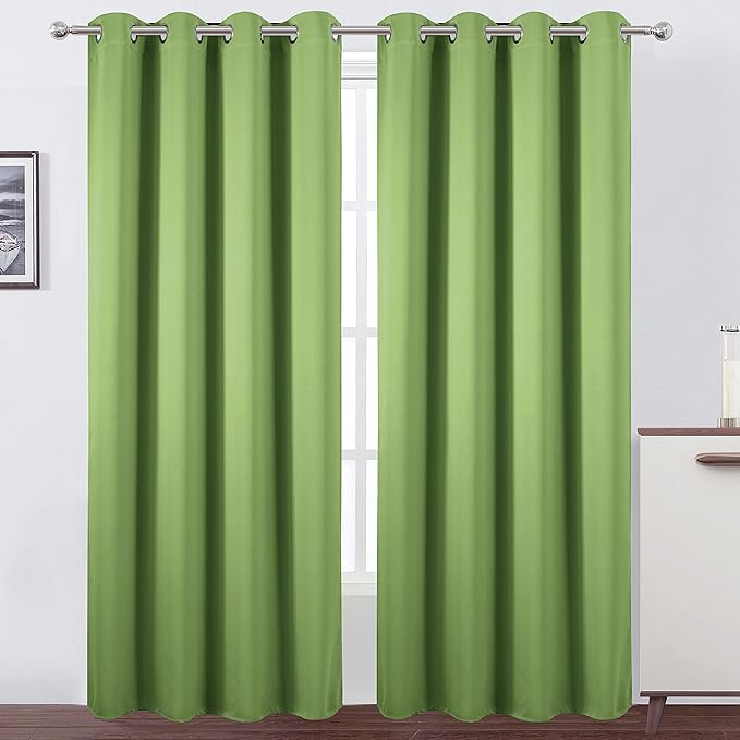 100% Blackout Light Green Curtains - Image 2