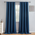 IGEMAEVE Blackout Curtains for Bedroom Rod Pocket Navy Blue 52" W x 108" L | by IGEMAEVE