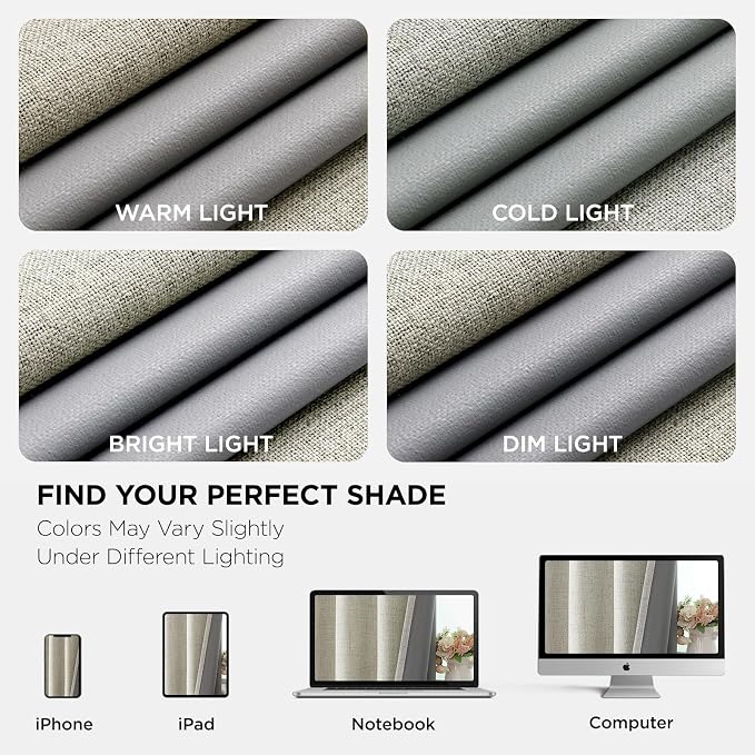 Joydeco Blackout Curtains 108 Inches Long 2 Panels Burg, Room Darkening Curtains - Image 9