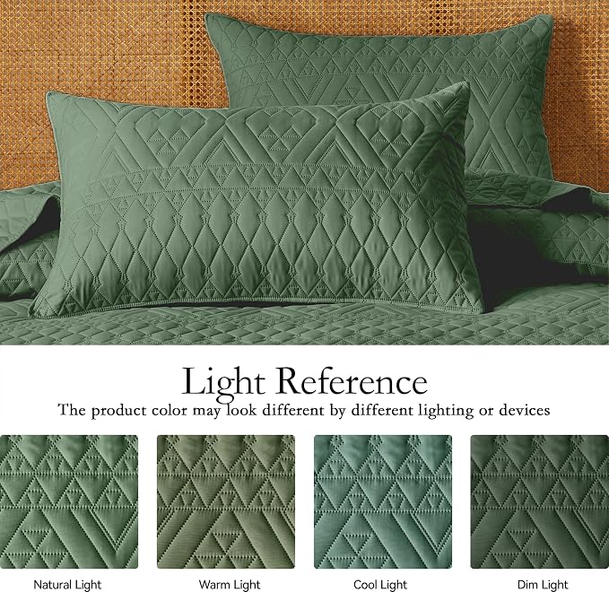 akkialla Twin Size Quilt Bedding Set, Modern Style Geoetric Pattern Coverlet Set - Image 4