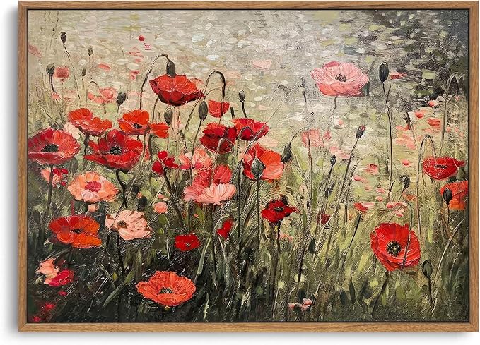 OIQArtOIQ Vintage Landscape Canvas Wall Art Framed Natural Scenery Painting by OIQArtOIQ