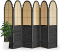 Wood Room Divider 6 Panel, Folding Privacy Screen, Rattan Room Divider Wall by AsNefeli