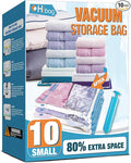 Vacuum Storage Bags, 10 Small Space Saver Vacuum Seal Bags, Space Bags by HIBAG