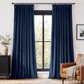 Navy Blue Velvet Blackout Curtains by StangH