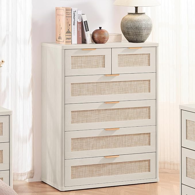 LEYAOYAO Rattan Dresser for Bedroom - Image 4