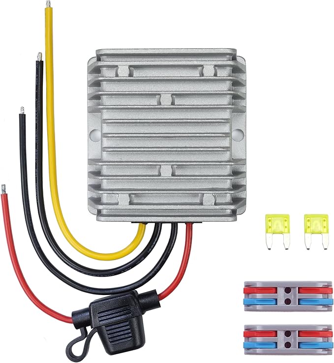 FlySuperior DC 36V 48V to 12V Step Down Converter 20A 240W Waterproof Adapter Large Capacity Output Current, for Golf Cart, forklifts Car, Vessel, Solar Energy System(DC30-60V)