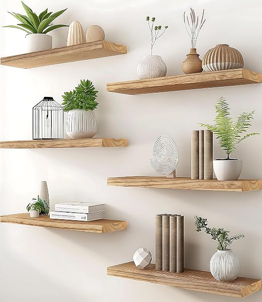 PHPH Wood Floating Shelves for Wall, Wooden Wall Shelves for Bedroom by Unknown