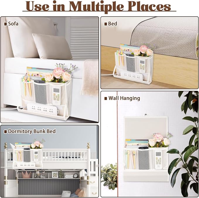 Bedside Caddy Organizer for Dorm Bed Rails - Image 7