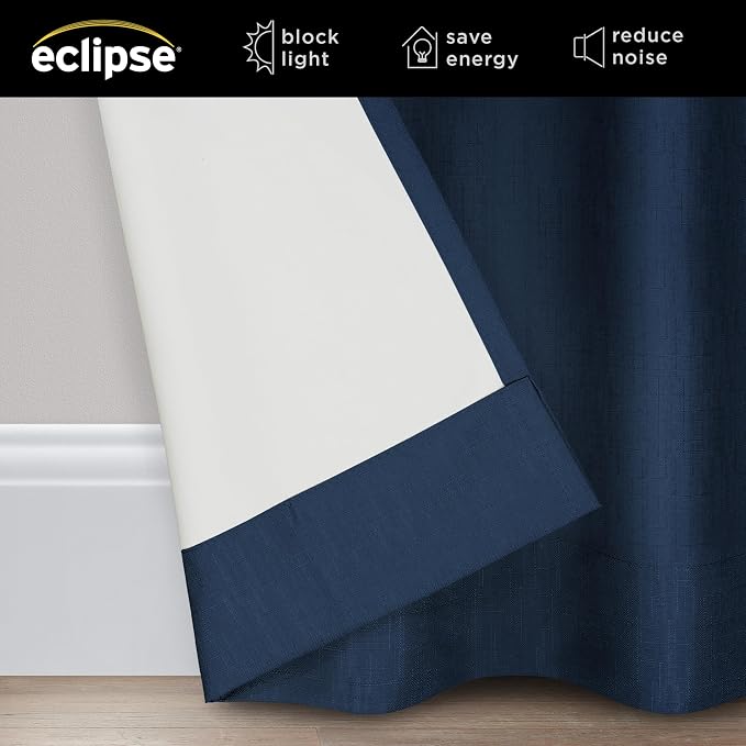 Eclipse Kendall Extra‑Wide Patio Door Curtain, Denim Blue - Image 2