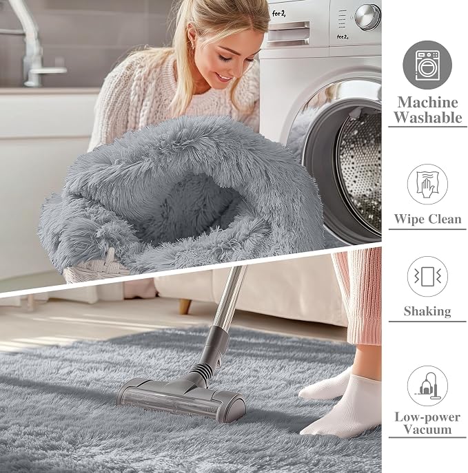 OLANLY Area Rugs for Living Room Bedroom, Machine Washable 4x5.9 ft Soft Fluffy - Image 2
