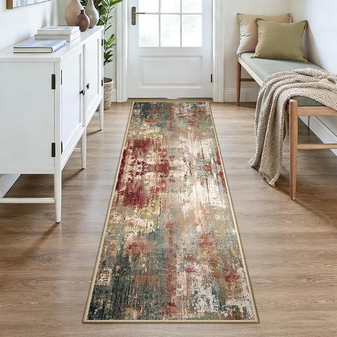 RELEANY Washable Runner 2'6"x8' Abstract Area Rug - Image 7