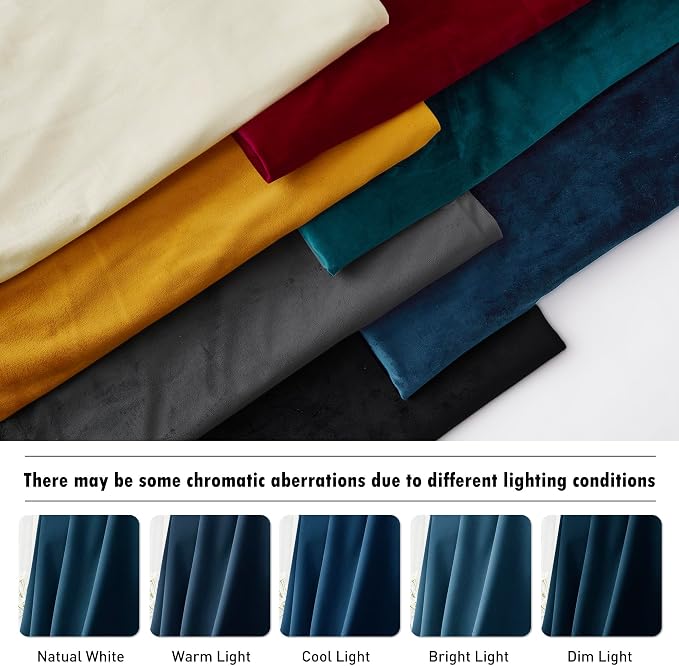 RYB HOME Navy Blue Curtains 100 inches Long, Long Floor Length Drapes | Room - Image 7
