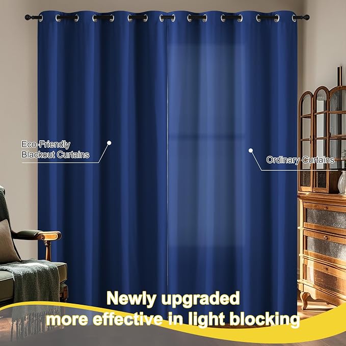 NICETOWN 100% Blackout Curtains 84 Inches Long - Image 5