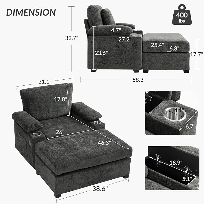 GRAINELL 58" Oversized Chair - Image 2