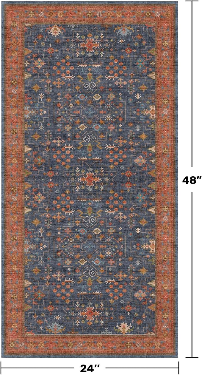 Washable 2x4 Entry Rug Front Door Indoor, Farmhouse Small Area Rugs - Image 2