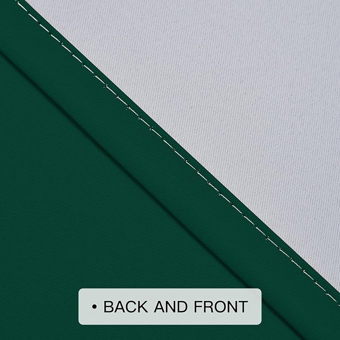 COSVIYA Curtains & Drapes Grommet Ombre Dark Green Curtains W52 x L54 Inch | - Image 6
