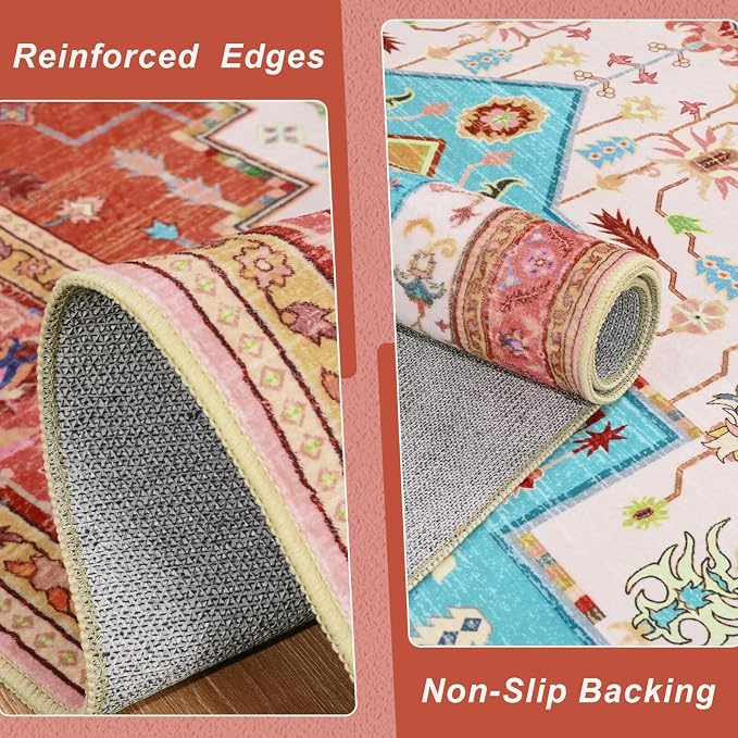 Macgace Washable Vintage Small Area Rug - Image 4