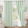 Sage Linen Blackout Curtains for Bedroom by Lajode