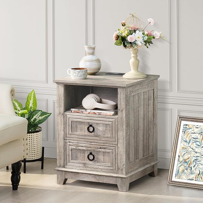 Joaxswe 18" Farmhouse Night Stand Set 2 - Image 7