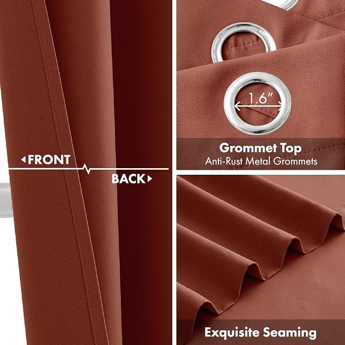 Short Fall Rust Blackout Kitchen Curtain Terracotta W40 x L45 Inch | Burnt - Image 3