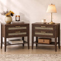 SICOTAS Night Stand Set 2, Rustic Nightstand Set of 2 by SICOTAS