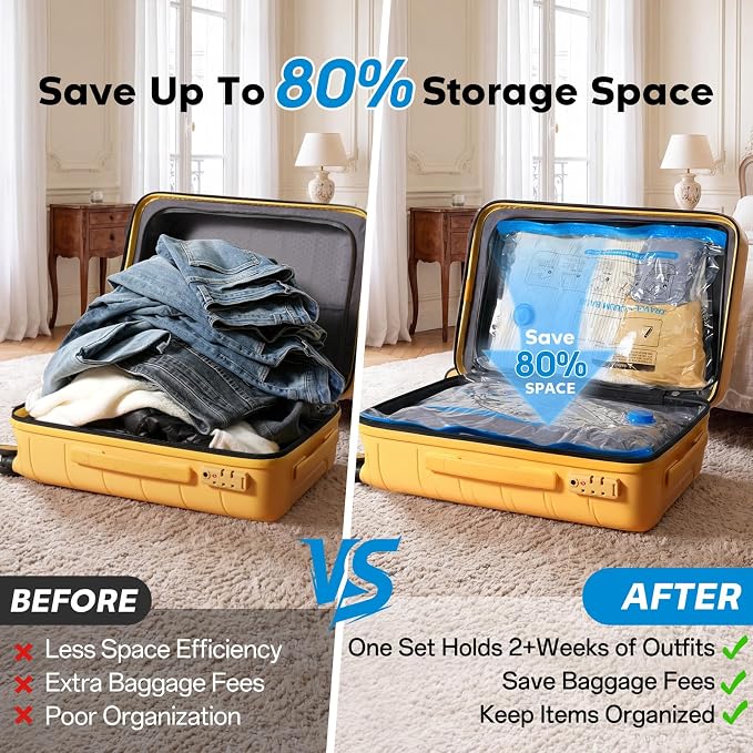12 Pack Vacuum Storage Bags for Travel - Image 6