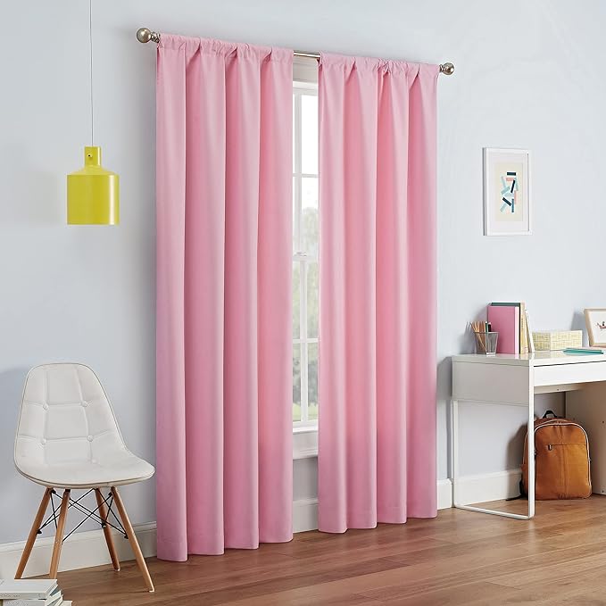 ECLIPSE Kendall Modern Blackout Thermal Rod Pocket Window Curtain by EclipseCurtains