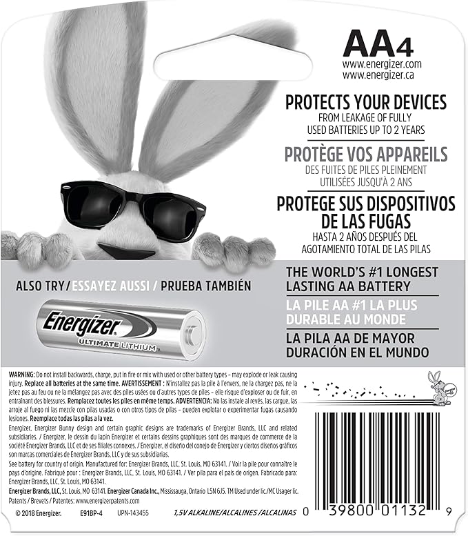 Energizer AA Batteries, Max Double A Battery Alkaline, 4 Count (Pack of 2)