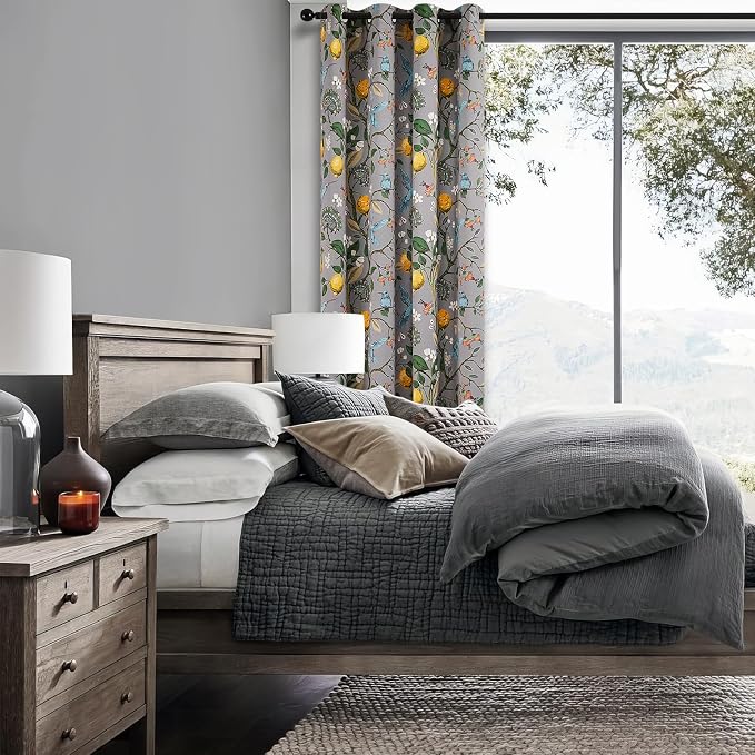 Topfinel 54 Inches Long Short Grey Blackout Curtains - Image 5