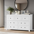 7-Drawer Dresser, Modern Wooden Storage Chest of Drawers, Dresser TV Stand, Wood Drawer Organizer with Metal Handles for Bedroom, Living Room, Hallway