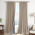 100% Blackout Linen Curtains 90 Inches Long by Guken