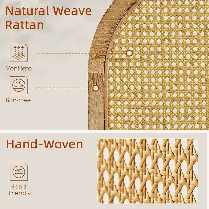 4 Panel Room Dividers and Folding Privacy Screens, Hand-Made Rattan Room Divider - Image 3