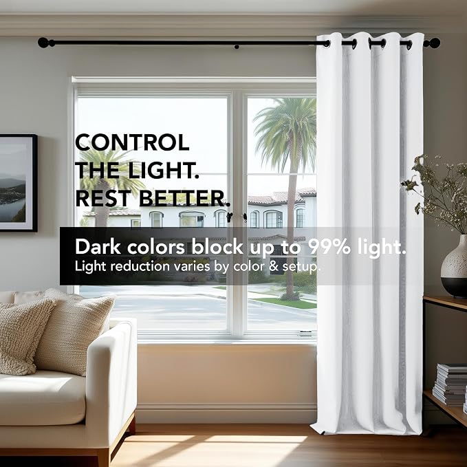 Deconovo Blackout Curtains for Bedroom and Living Room 84 Inches Long | Black - Image 6