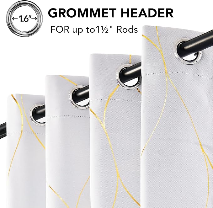 Deconovo Curtains for Living Room, Pattern Blackout Curtains 54 Inches Long | - Image 4