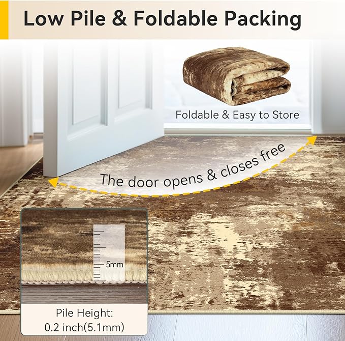RELEANY Washable 9'x12' Abstract Area Rug - Image 6