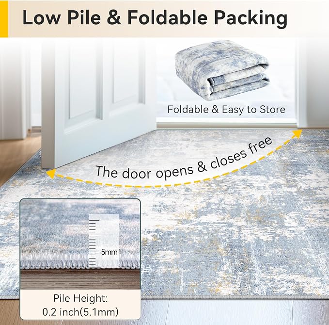 RELEANY Washable 8'x10' Abstract Area Rug - Image 8