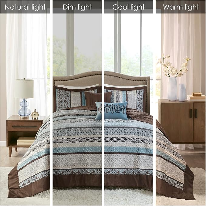 Madison Park King Quilt Bedding Set, Reversible Quilted Bedspread Set, - Image 2