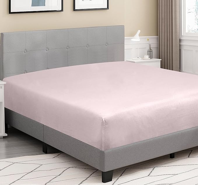 ROYALE LINENS 300 Thread Count 100% Long Staple Combed Cotton Fitted Sheet California King - Super Soft Deep Pocket Bottom Sheet - Fitted Sheets Only - Elastic Sheets (Cal King, Lavender)