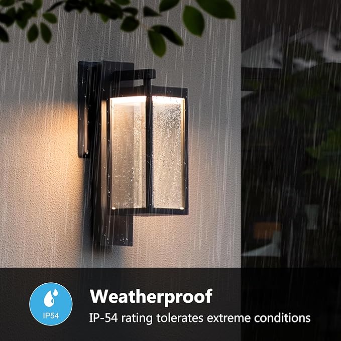 Modern Outdoor Light Fixtures Dusk to Dawn Outdoor Lighting,15" Exterior Wall Sconce, Porch Light, Black Garage Lights Wall Lamp, Waterproof Outdoor Lights for House, Garden, Front Door