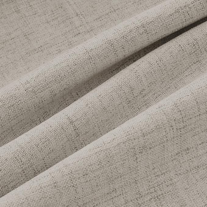 MIULEE 100% Blackout Linen Curtains 42 x 72 Inch Pebble Taupe 2 Panels | - Image 9