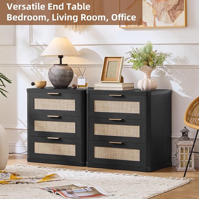 LEYAOYAO Rattan 23" Nightstands - Image 5